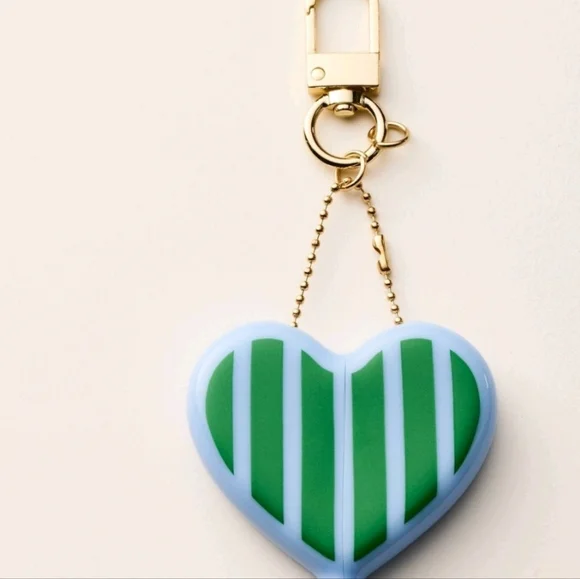Kate Spade Coin Purse Green and Blue Heart Keychain - Picture 6 of 7